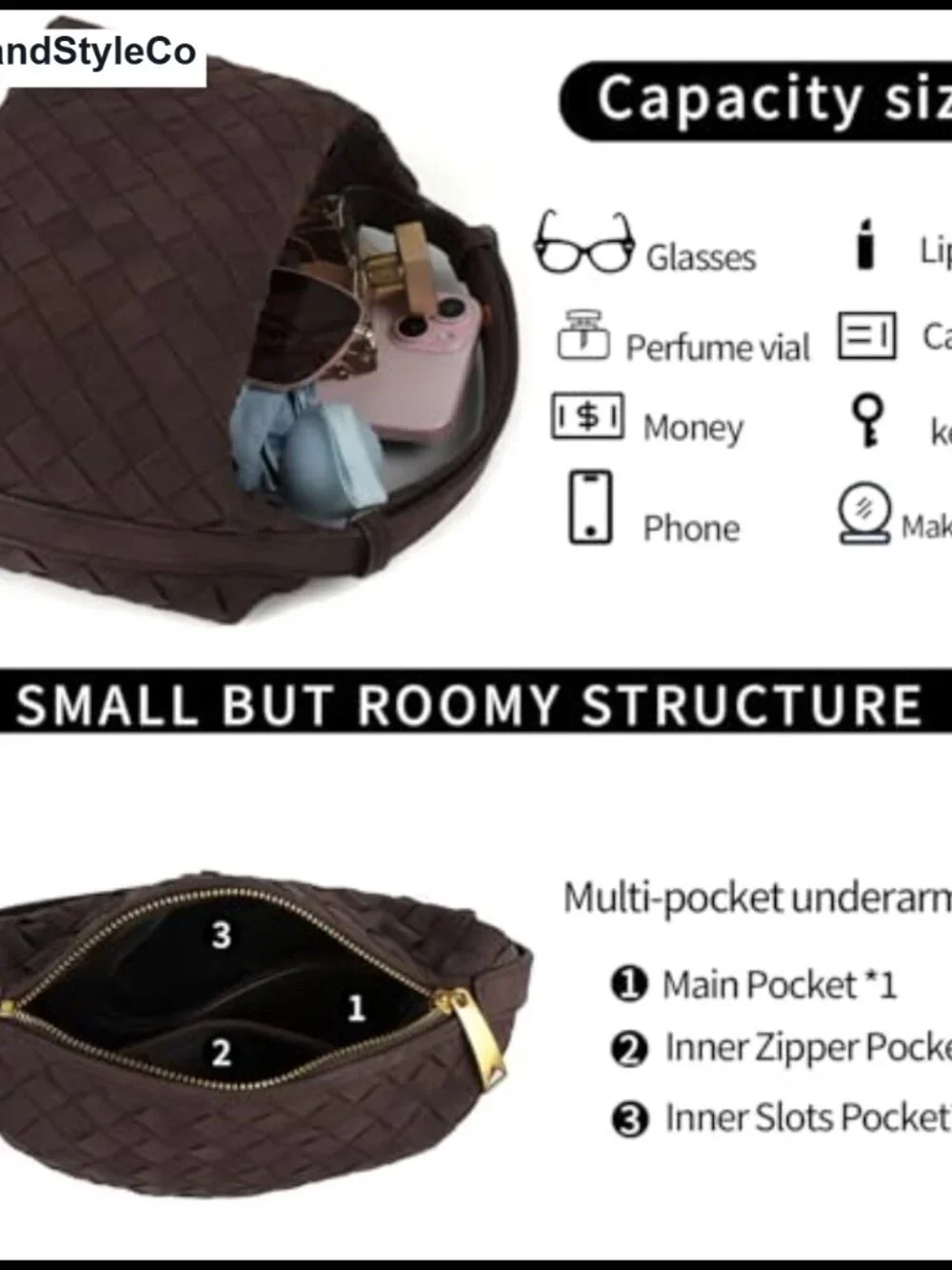 Faux Suede Woven Hobo Handbag Women Shoulder Bag Mini Purse